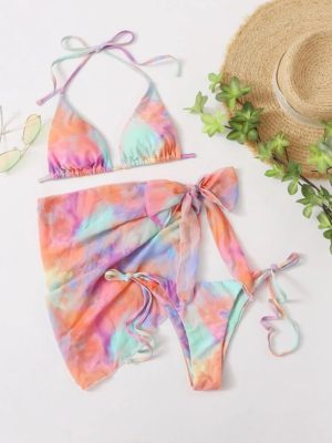 Set bikini con estampado tie-dye