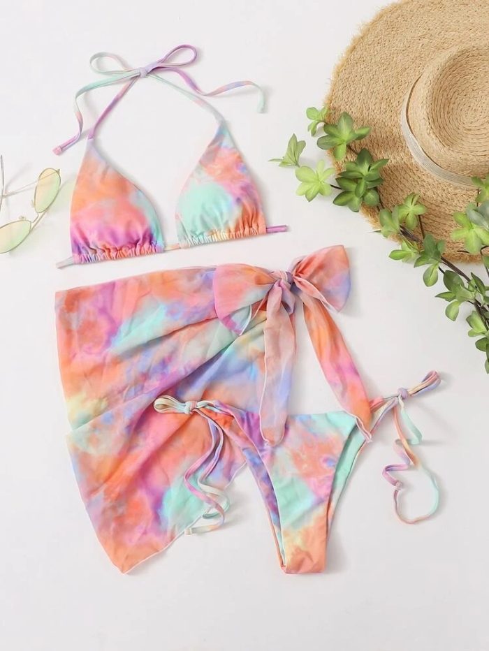 Set bikini con estampado tie-dye