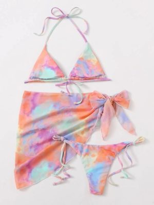 Set bikini con estampado tie-dye